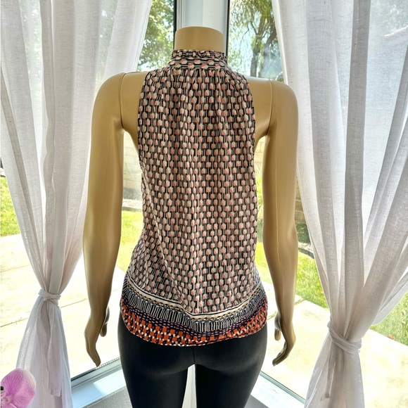 Maeve Women's Prema Sleeveless Button Tank Boho Ethnic Mixed Print Ruffle Size L - Picture 10 of 15